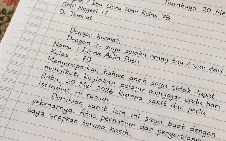 Contoh Surat Izin Sekolah yang Bisa Langsung Kamu Pakai, Lengkap dan Mudah